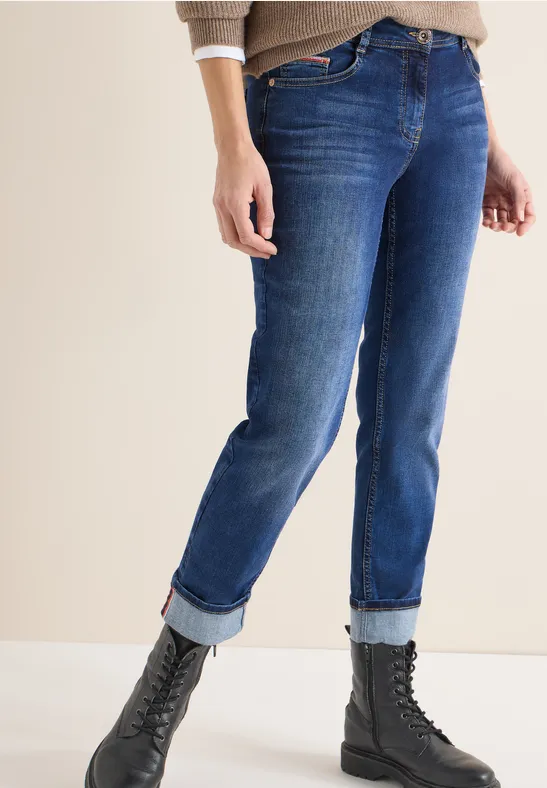 Damen Straight Leg Jeans mit hohem Bund