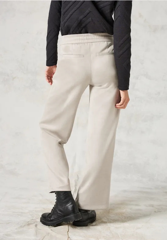 Damen Velours-Hose mit weitem Bein