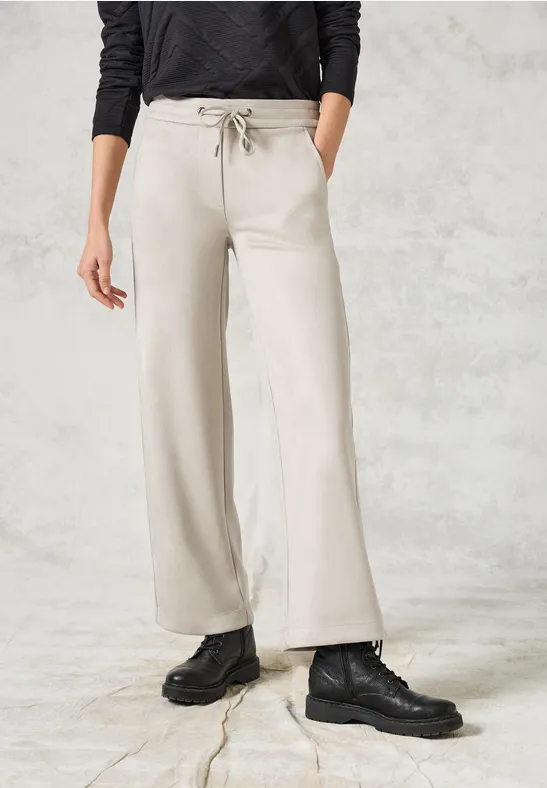 Damen Velours-Hose mit weitem Bein