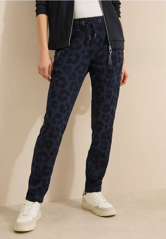Damen Freizeithose mit Leopardenmuster