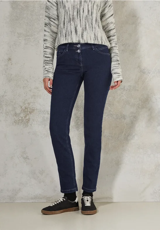 Jeans mit geradem Bein in dunkler Waschung