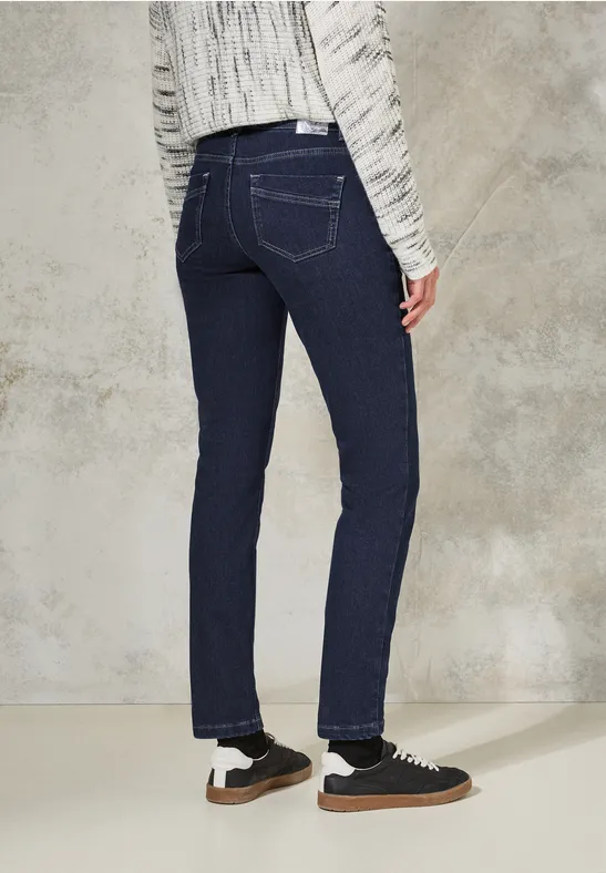 Jeans mit geradem Bein in dunkler Waschung