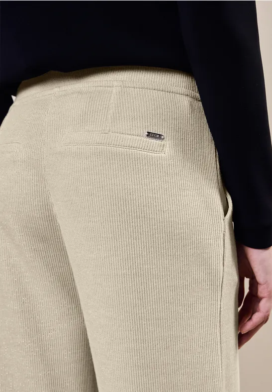 Damen High Waist Hose mit Glitzerdetails