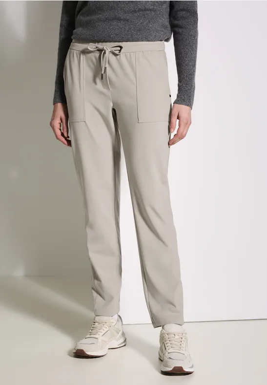 Lässige Hose mit Kordelzug in Beige