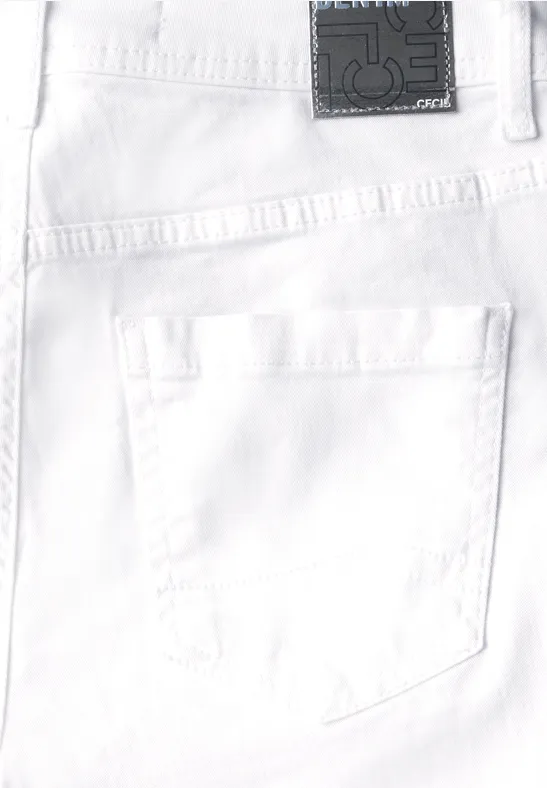 Damen Weiße Capri Jeans Schlankes Bein