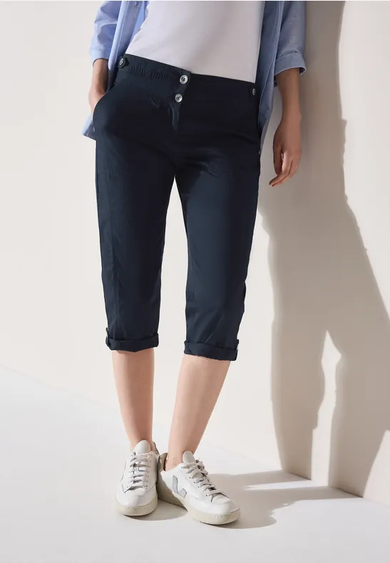 Lässige Cropped Hose mit Umschlag