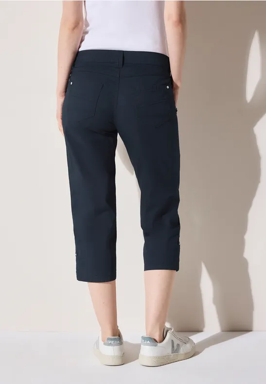 Lässige Cropped Hose mit Umschlag