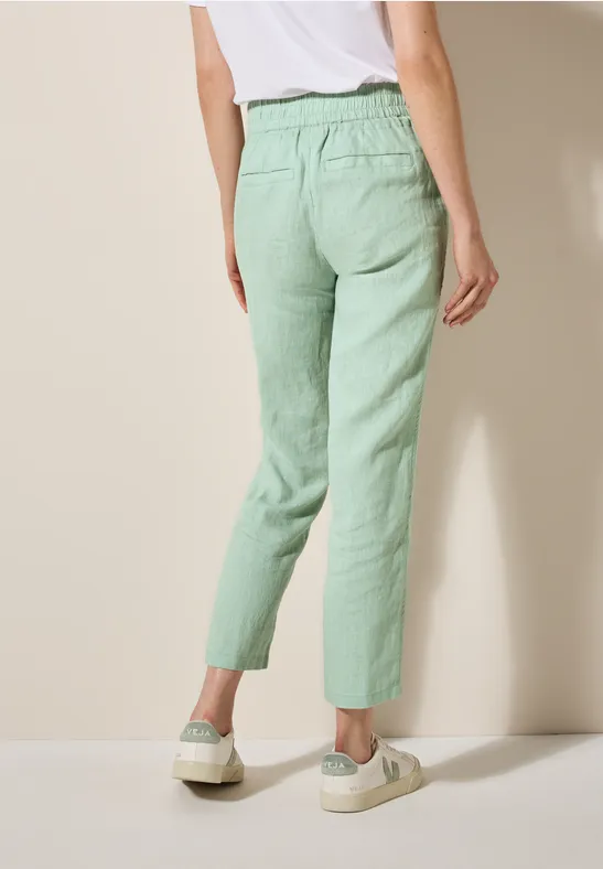 Lässige Leinenhose mit Kordelzug