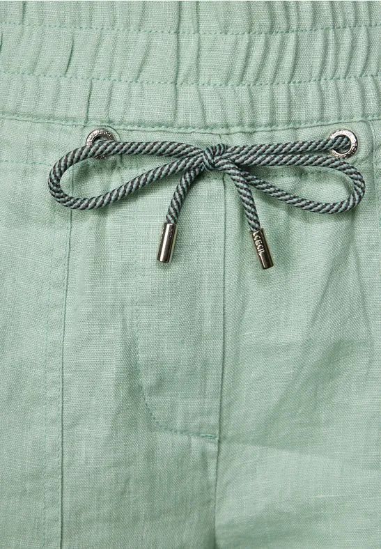 Lässige Leinenhose mit Kordelzug