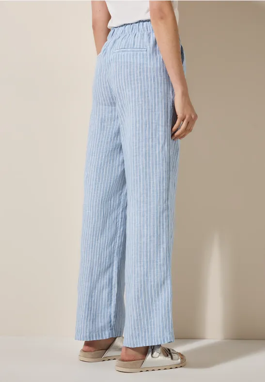 Weite Leinenhose mit Kordelzug