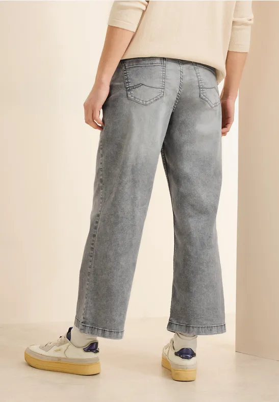 Cropped Wide-Leg Jeans aus Denim