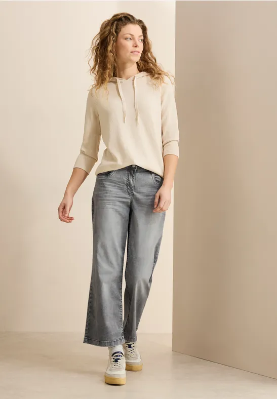 Cropped Wide-Leg Jeans aus Denim