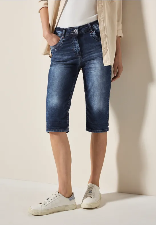 Denim Bermuda Shorts High Waist