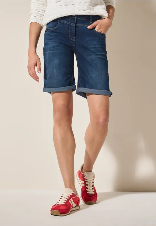 Denim Bermuda Shorts High Waist
