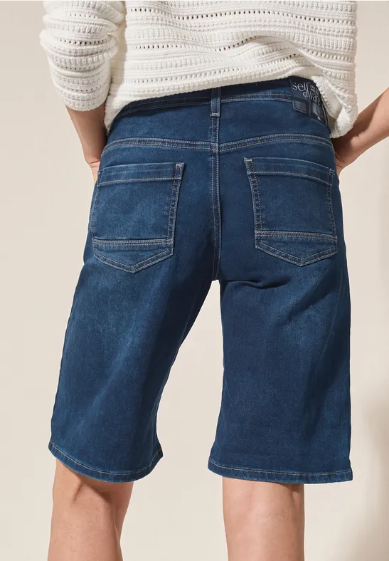 Denim Bermuda Shorts High Waist