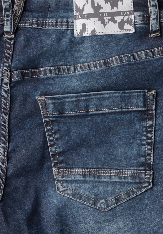 Denim Bermuda Shorts High Waist