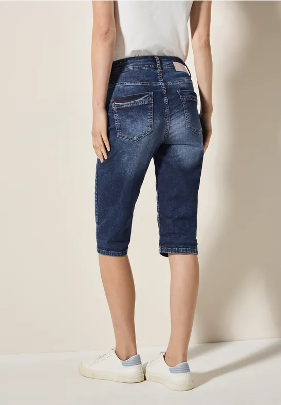 Denim Bermuda Shorts High Waist