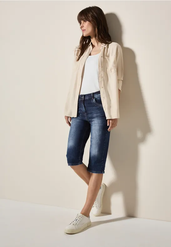 Denim Bermuda Shorts High Waist
