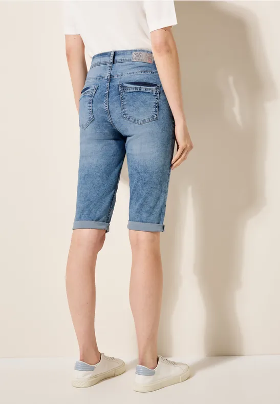 Denim Bermuda Shorts High Waist
