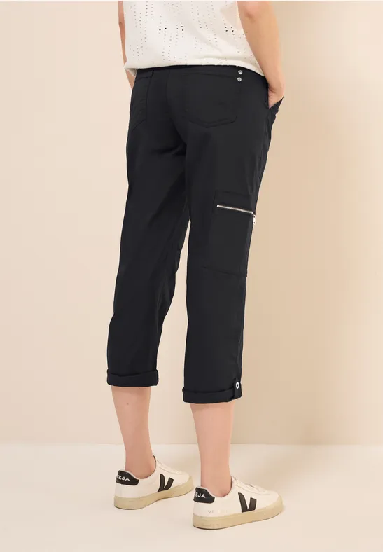 Cropped Cargo-Hose mit Reißverschlussdetail