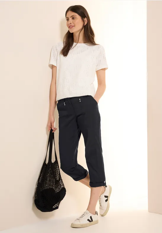 Cropped Cargo-Hose mit Reißverschlussdetail
