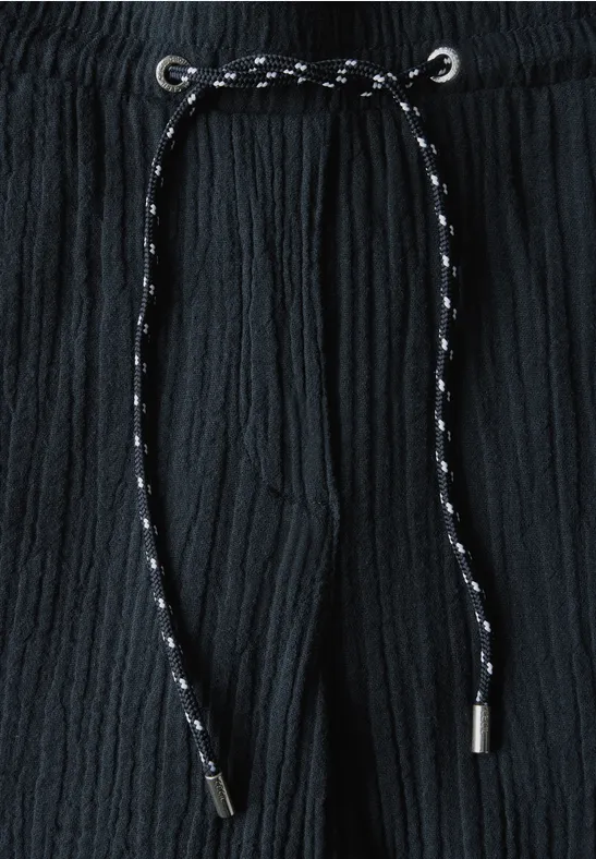 Damen Crinkle-Hose mit weitem Bein