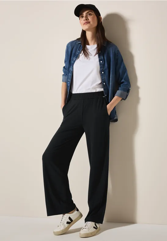 Damen Wide Leg Jerseyhose