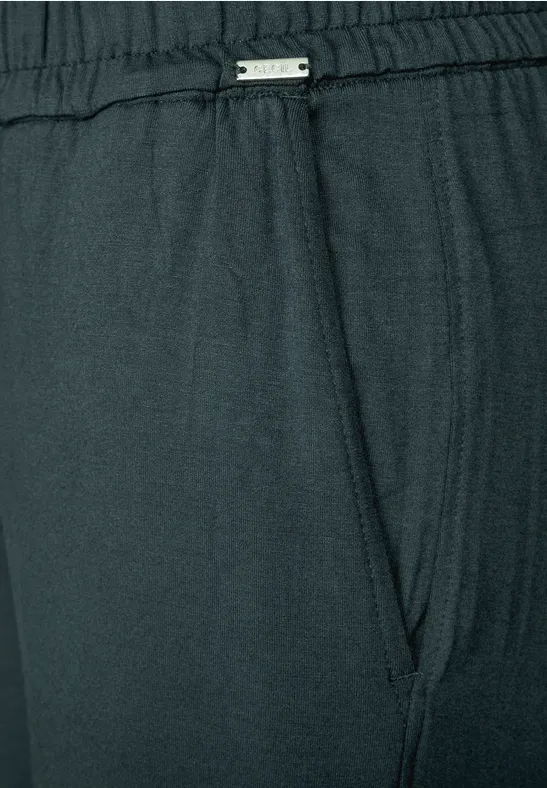 Weite Jerseyhose in Cropped-Länge