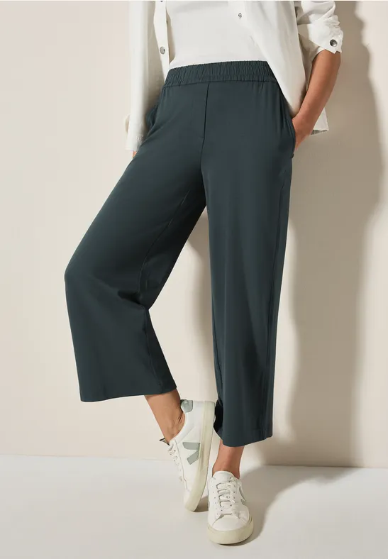 Weite Jerseyhose in Cropped-Länge