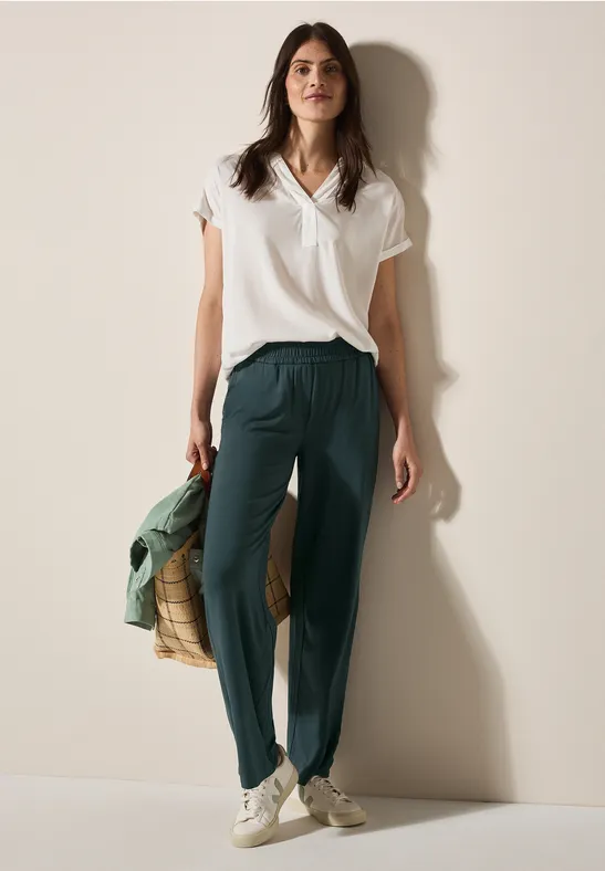 Weite Jerseyhose in Cropped-Länge