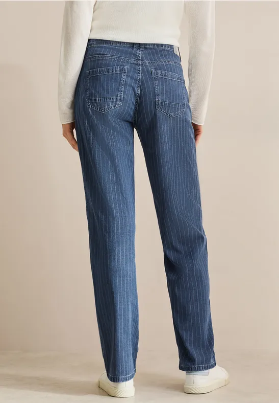 Wide Leg Jeans mit Nadelstreifen