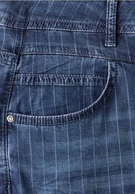 Wide Leg Jeans mit Nadelstreifen