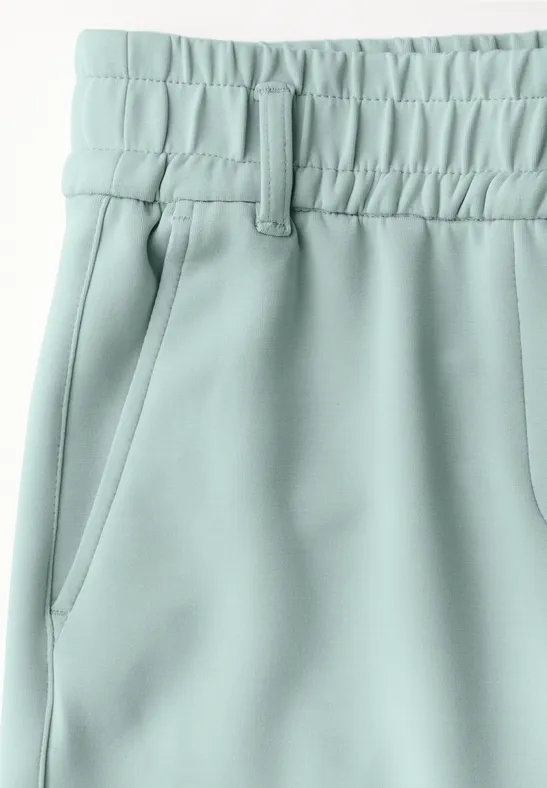 Weite, Cropped Hose mit Bindegürtel