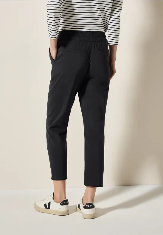 Lässige Cropped Hose mit Kordelzug