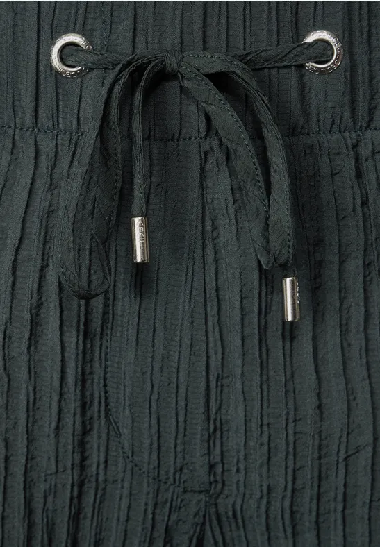 Weite, strukturierte Cropped Hose