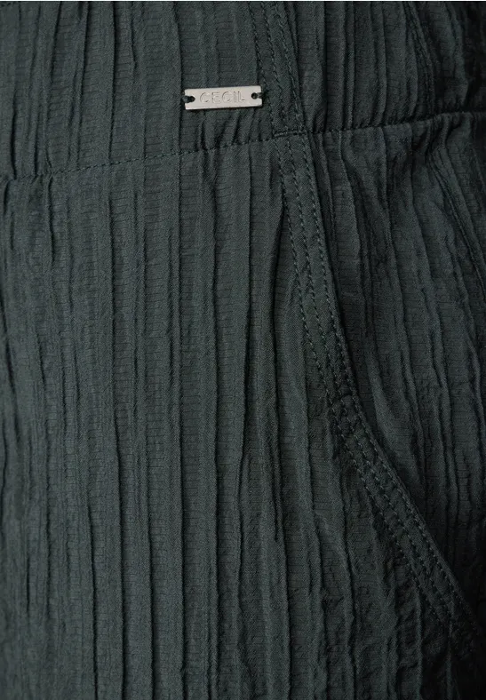 Weite, strukturierte Cropped Hose