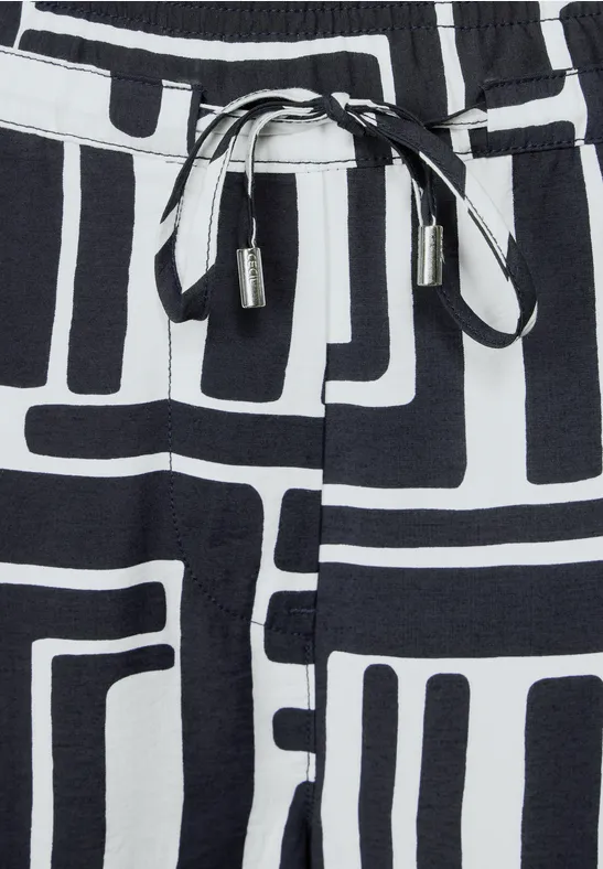 Wide Leg Hose mit geometrischem Muster