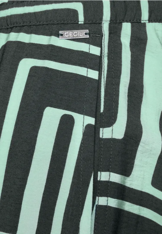 Hose mit geometrischem Muster, weites Bein