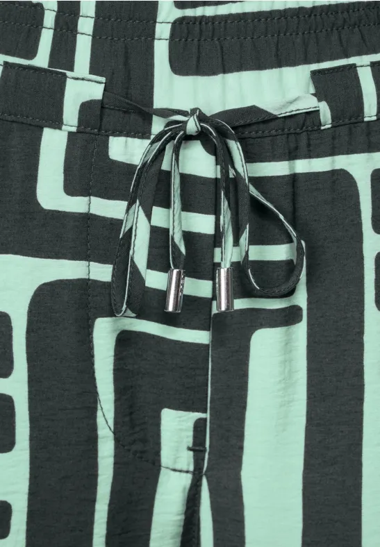 Hose mit geometrischem Muster, weites Bein