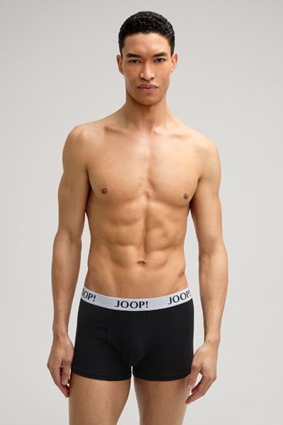 Joop! schwarze Cotton-Stretch-Boxershorts mit Logo-Bund