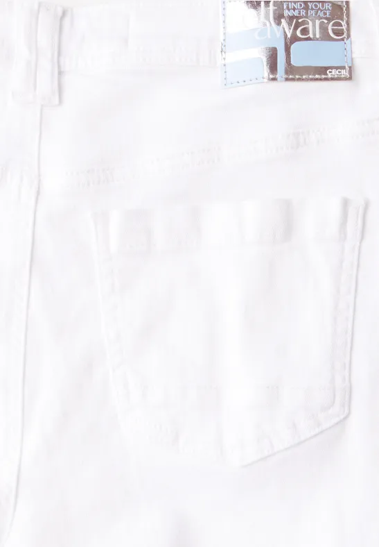 Weiße, weite Cropped Jeans