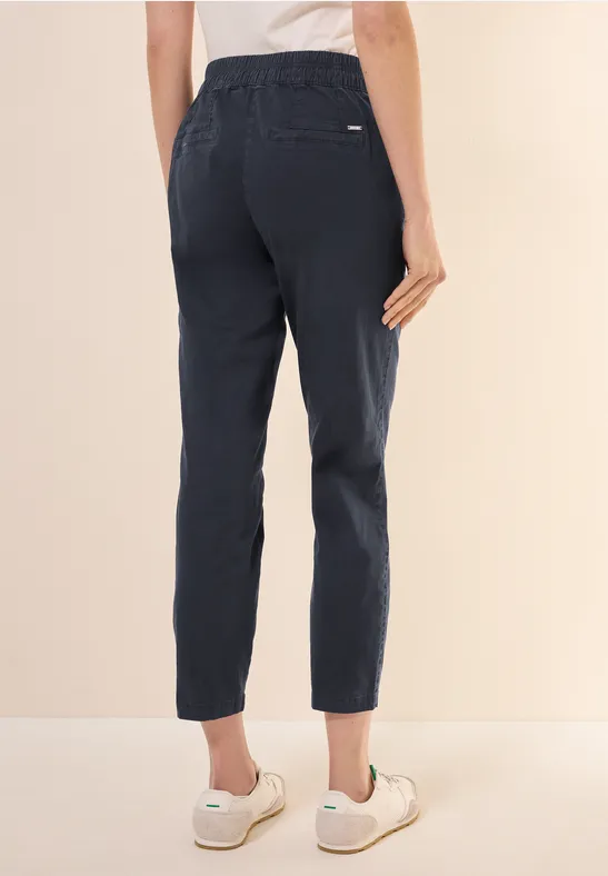 Lässige Cropped Cargohose mit Kordelzug