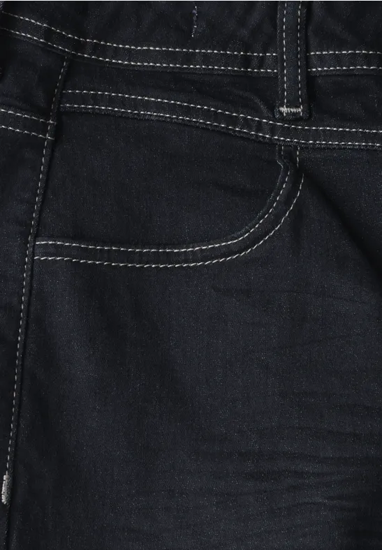 Cropped Jeans mit weitem Bein in Rinse Wash