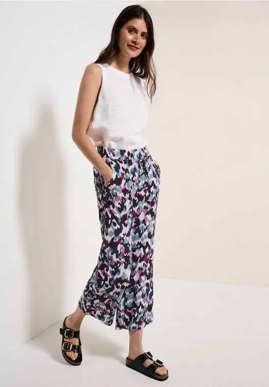 Weitbeinige, bedruckte Culottes