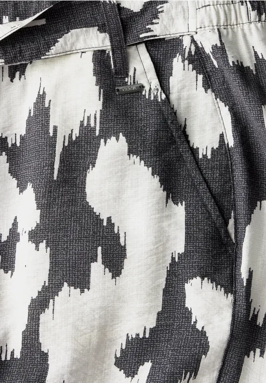 Gemusterte lässige Hose mit weitem Bein