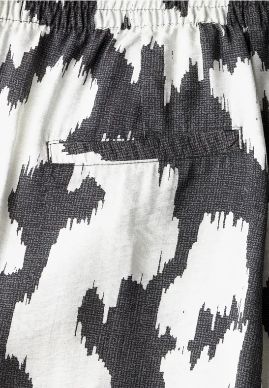 Gemusterte lässige Hose mit weitem Bein