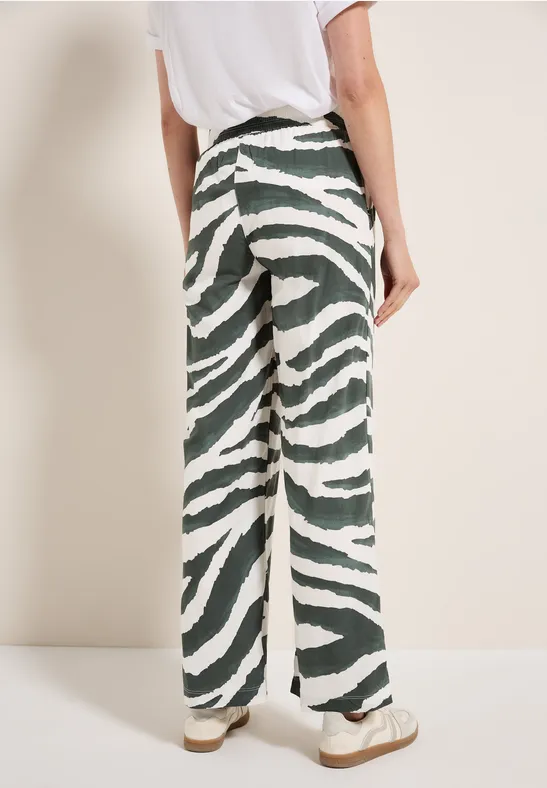 Wide Leg Hose mit Zebra-Print