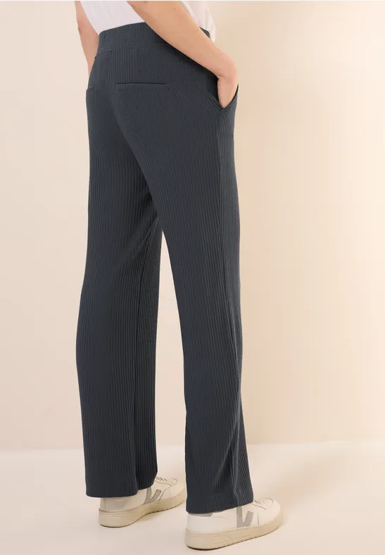 Gerippte Strick Lounge-Hose mit geraden Beinen