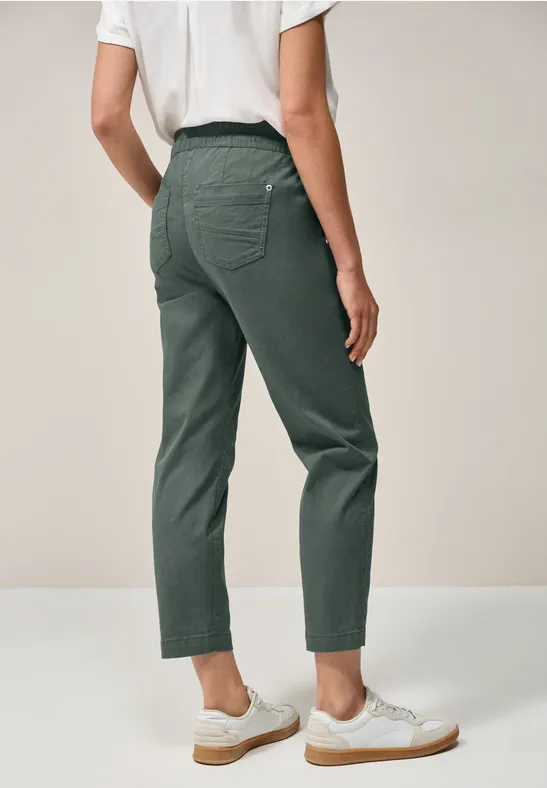 Lässige Cropped Hose mit Kordelzug