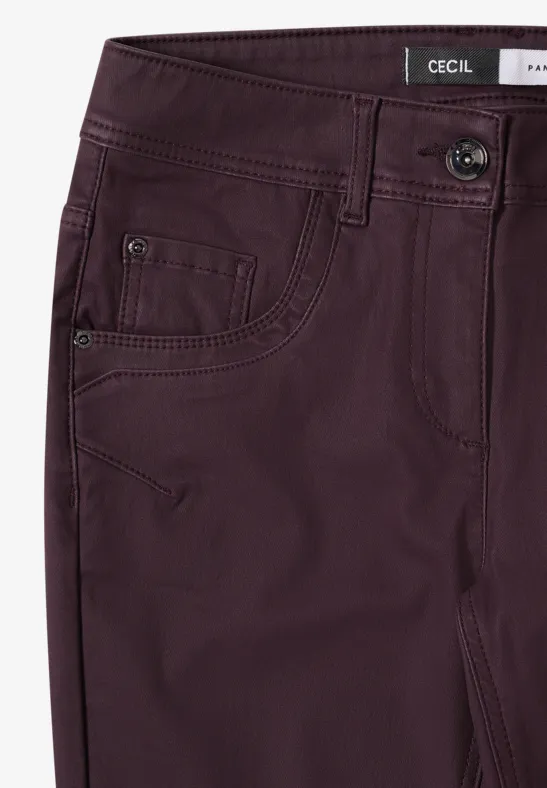 Schlanke Hose im Leder-Look